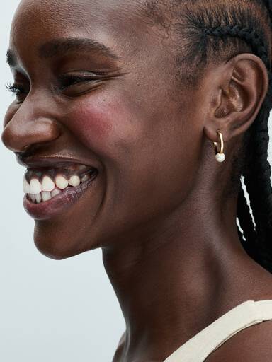 FINAL SALE - Treated Freshwater Cultured Pearl Hoop Earrings