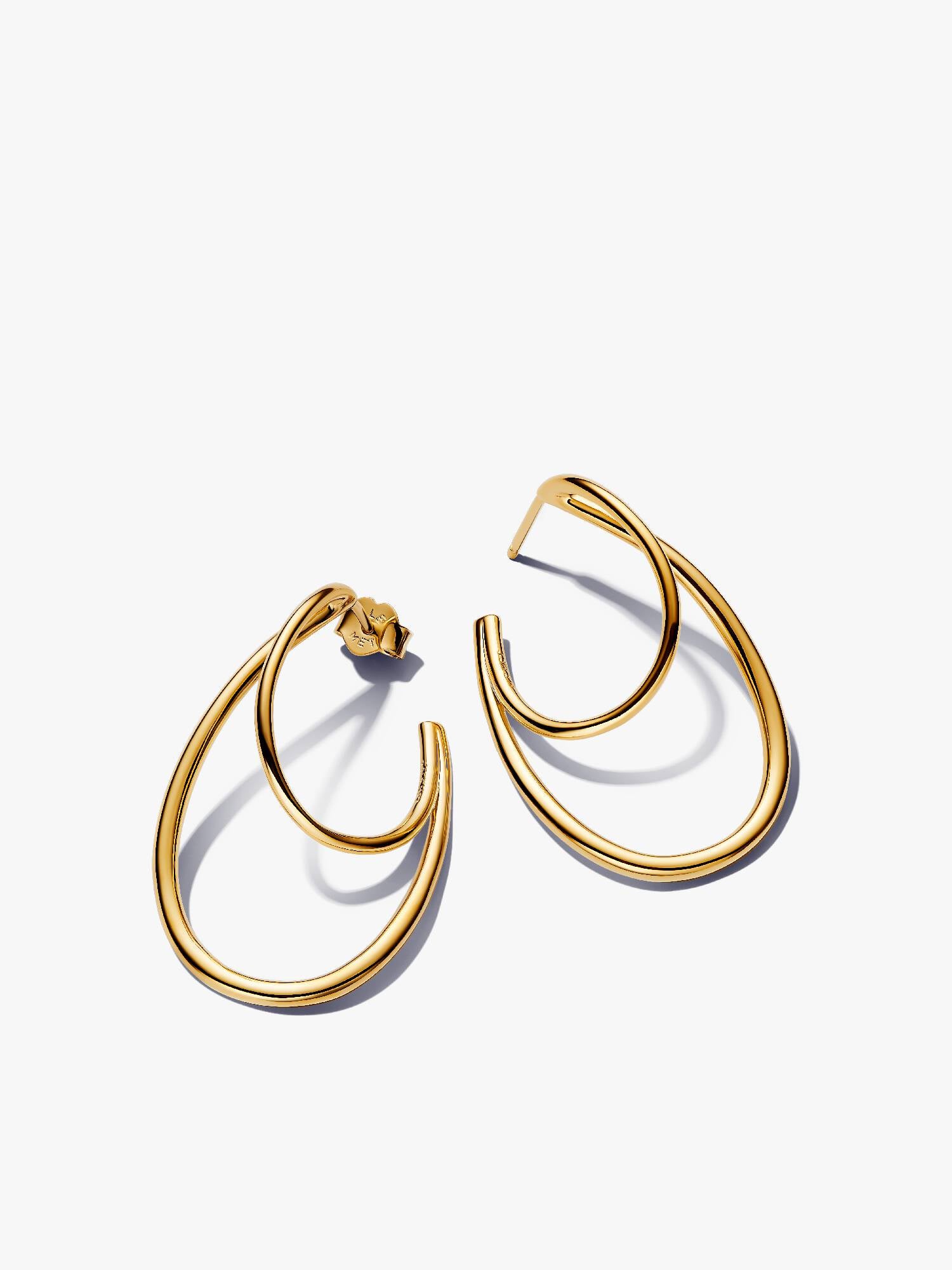 Organically Shaped Double Hoop Earrings