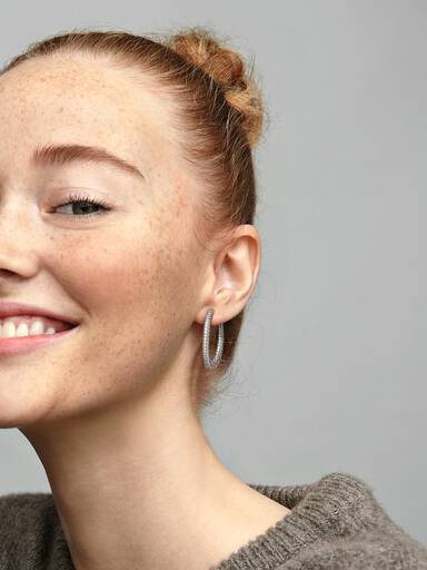 Sparkle and Hearts Hoop Earrings