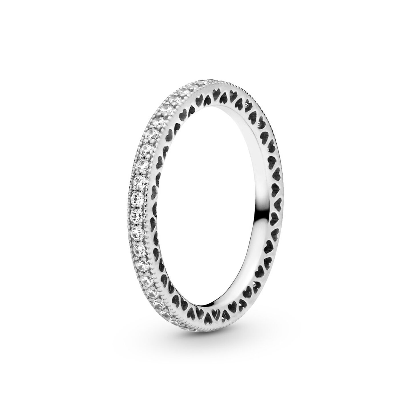 Женское кольцо Pandora Sparkle & Hearts, Sterling silver, цвет: Серебро — фото 2