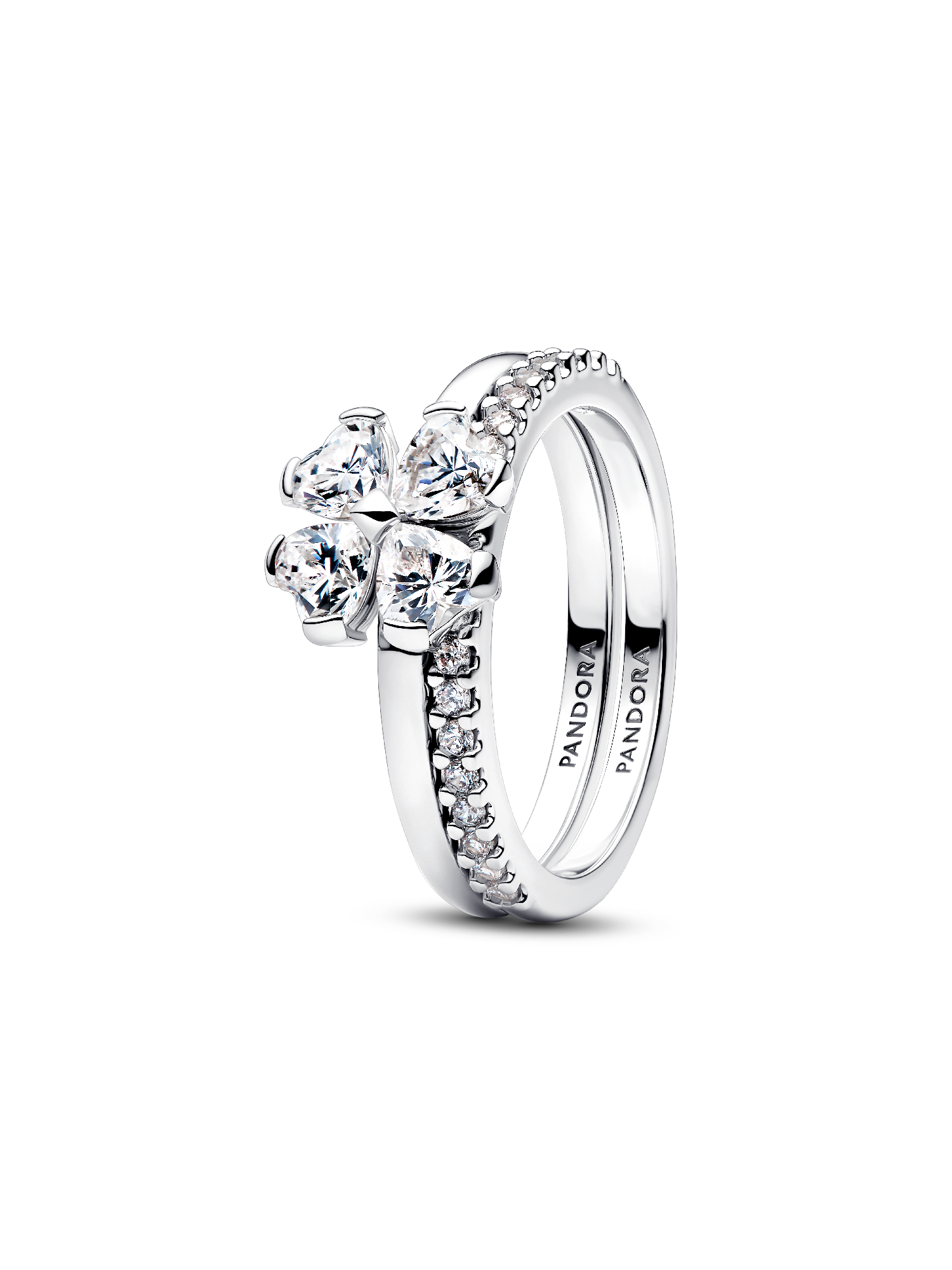 Sparkling Lucky Clover Splittable Ring | Sterling silver | Pandora US