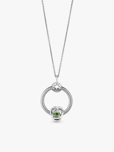 August Birthstone Eternity Circle O Pendant Set