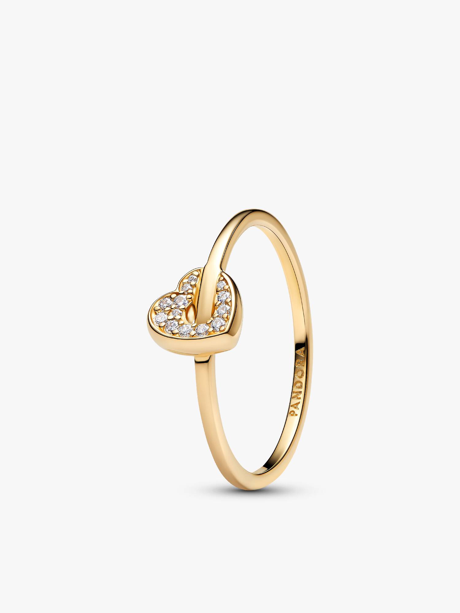 Pandora Talisman 14k Gold Lab-grown Diamond Pavé Heart Ring 