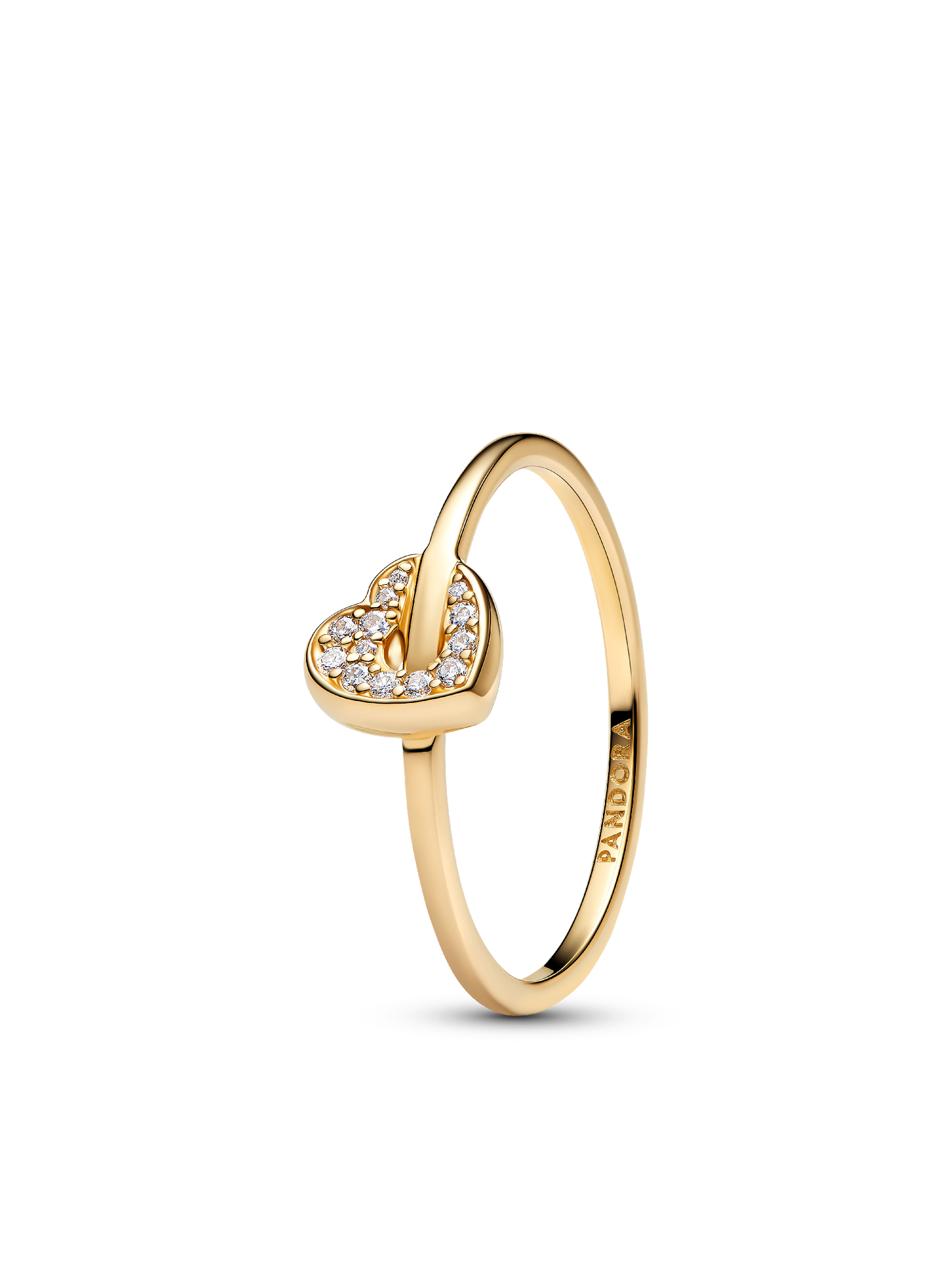 Женское кольцо Pandora Talisman 14k Gold Lab-grown Diamond Pavé Heart, цвет: Золотой — фото 1