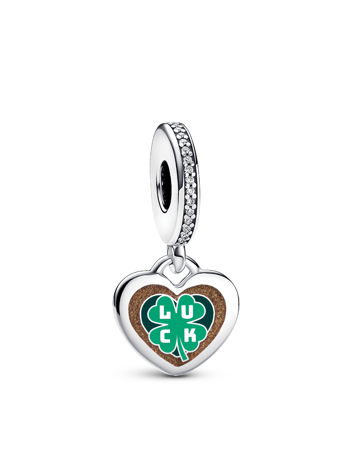 Женский шарм Pandora Clover Good Luck Dangle Charm, цвет: Серебро — фото 1