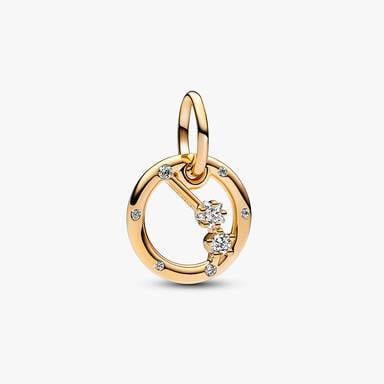 Aries Zodiac Dangle Charm Studded Bracelet Set
