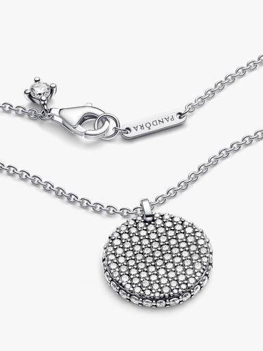 FINAL SALE - Pandora Timeless Pavé Round Pendant Necklace