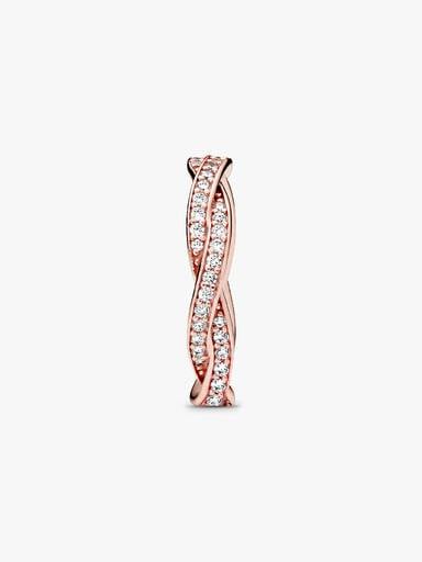 Sparkling Twisted Lines Ring