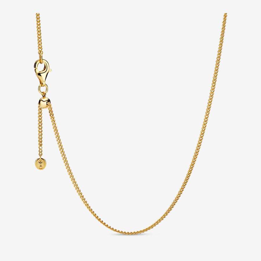 Curb Chain Necklace, Gold plated