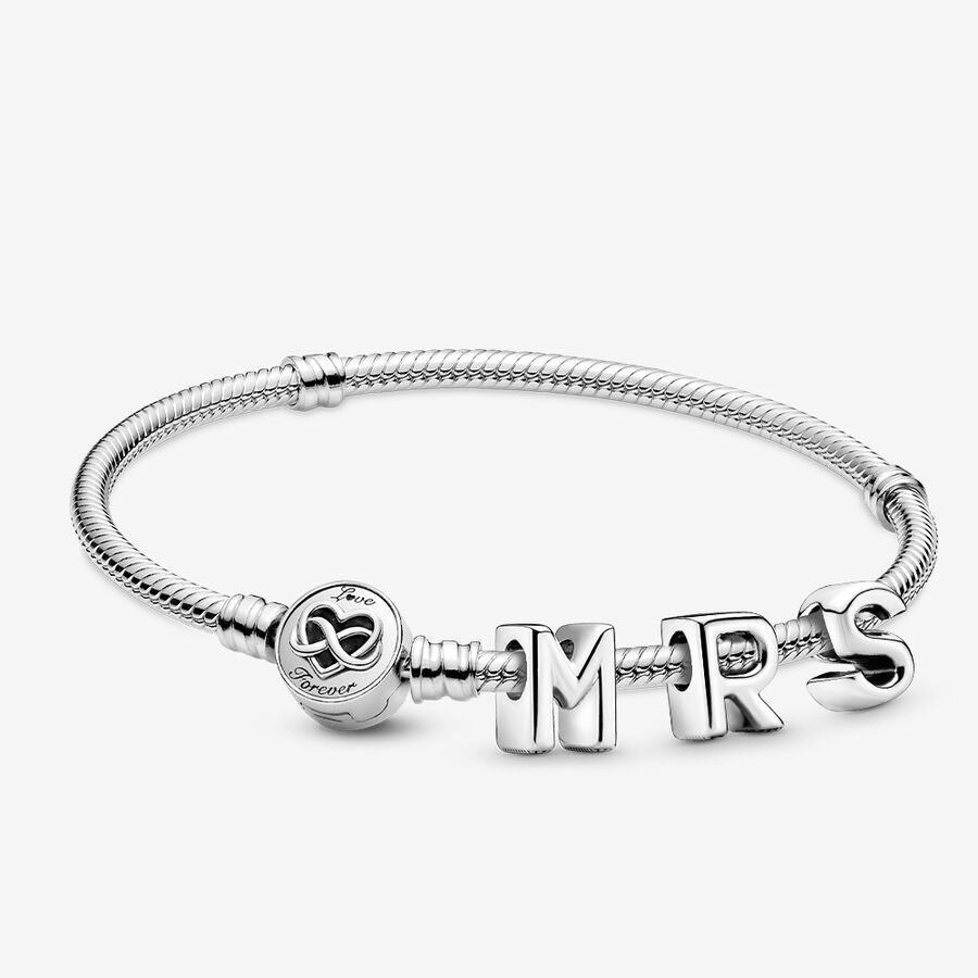 Black & white band with alphabets bracelet 