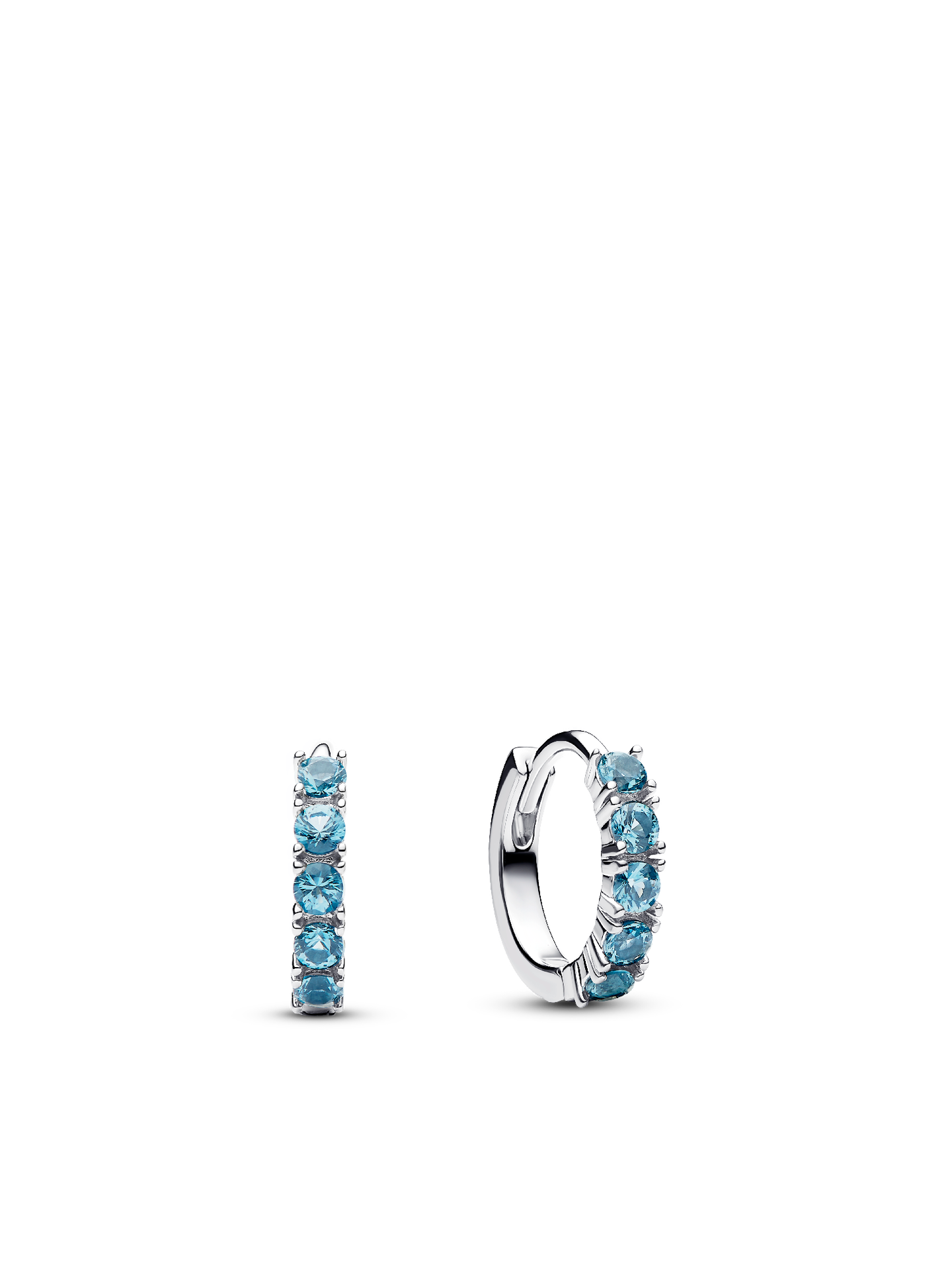 Женские серьги Pandora Light Blue Huggie, цвет: Серебро — фото 1