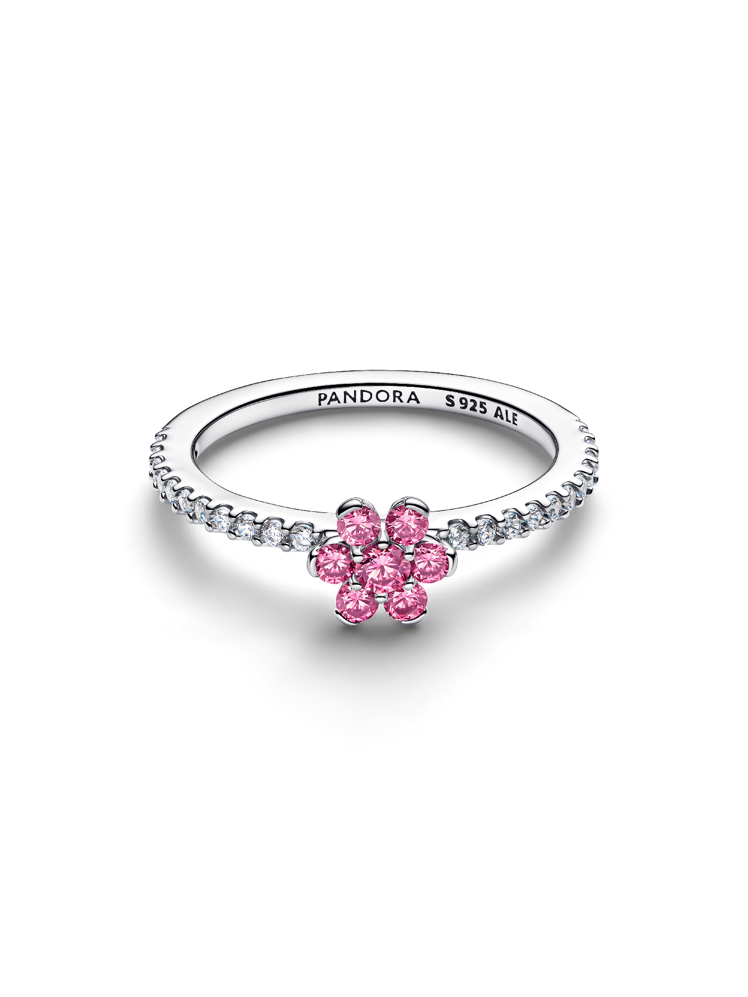 Sparkling Pink Flower Ring