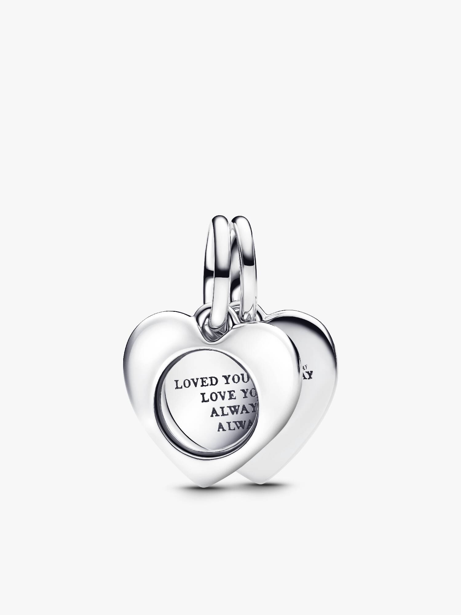 FINAL SALE - Engravable Heart Magnifying Glass Double Dangle Charm
