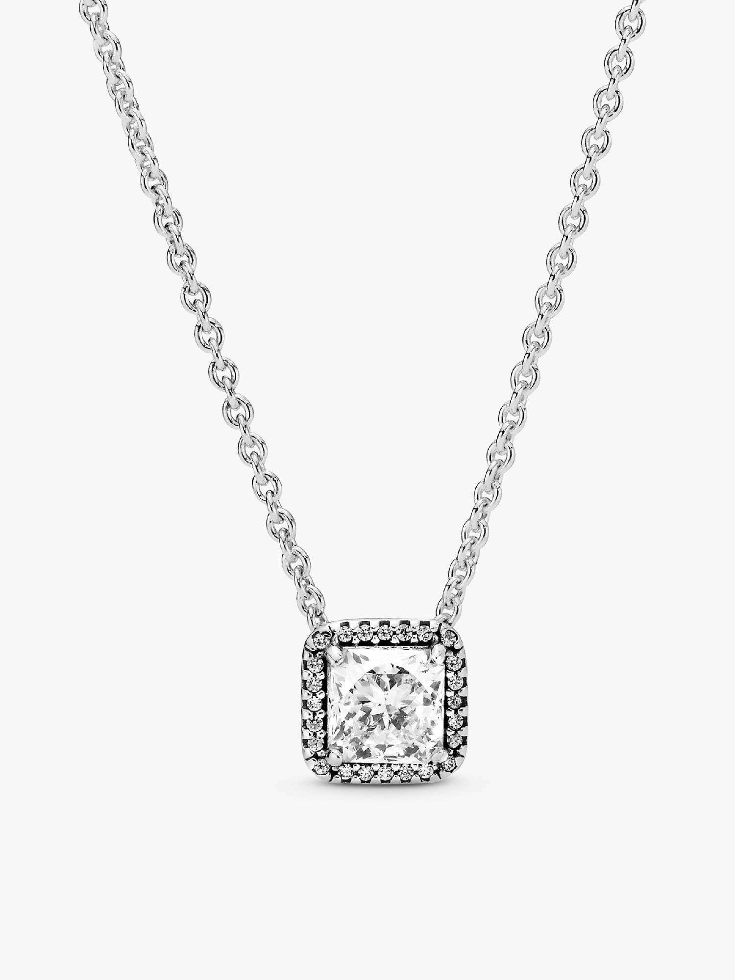 FINAL SALE - Square Sparkle Halo Necklace
