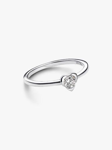 Pandora Talisman Sterling Silver Lab-grown Diamond Heart Ring