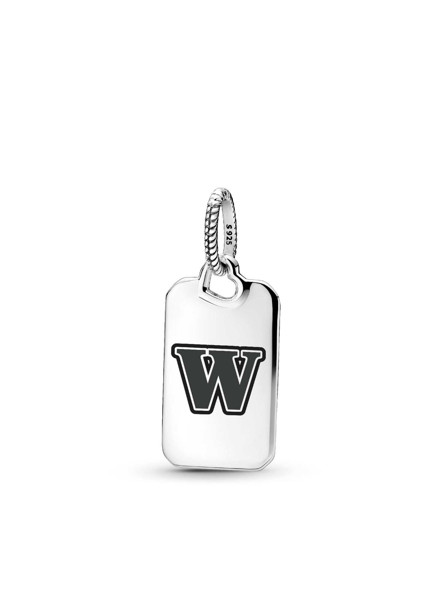 Женская подвеска Pandora Letter W Rectangle, цвет: Серебро — фото 1