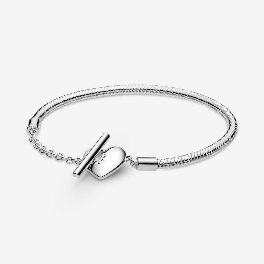 Vreemdeling patrouille server Pandora Moments Heart T-Bar Snake Chain Bracelet | Sterling silver | Pandora  US