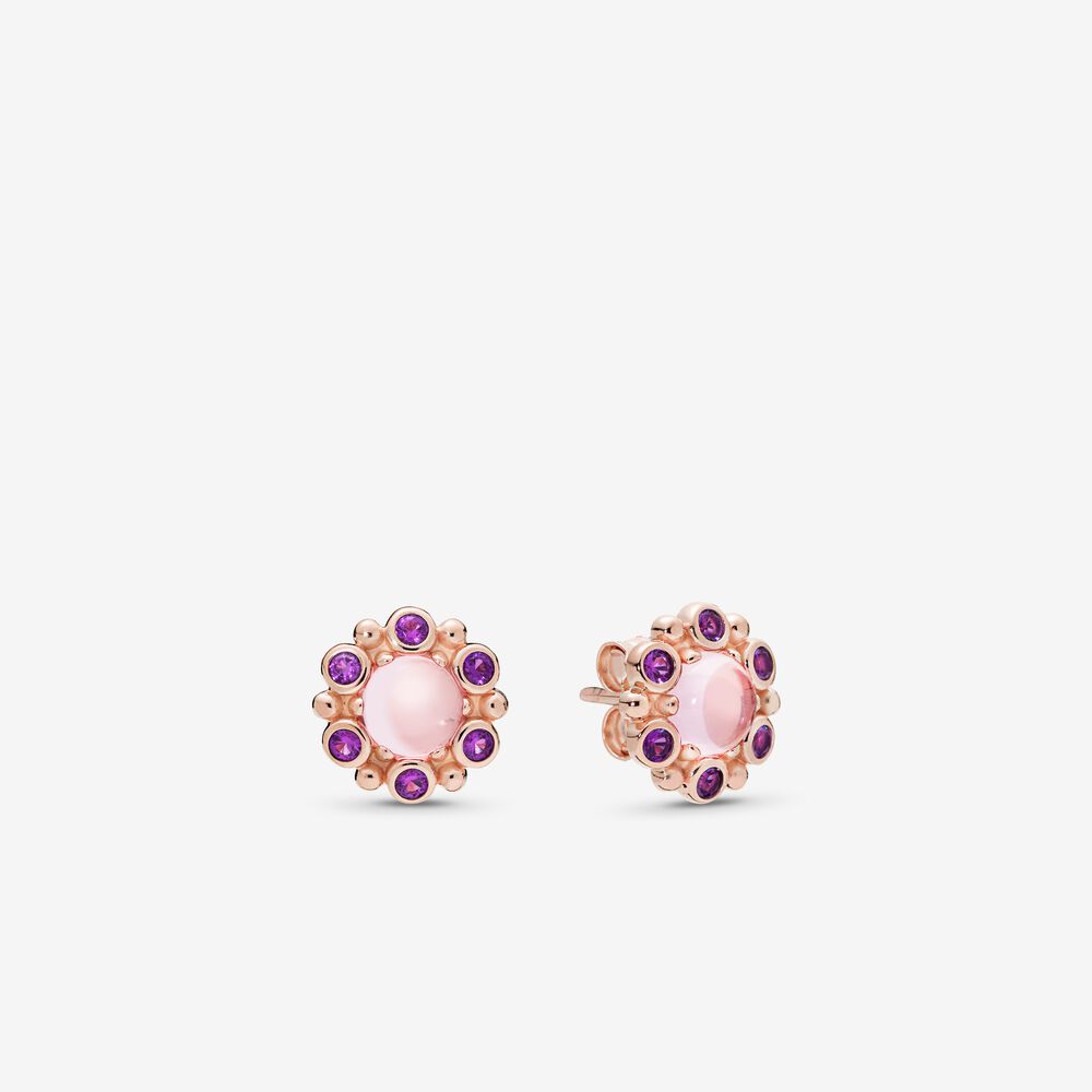 Heraldic Radiance Earrings, PANDORA Rose™ Pink & Purple Crystals