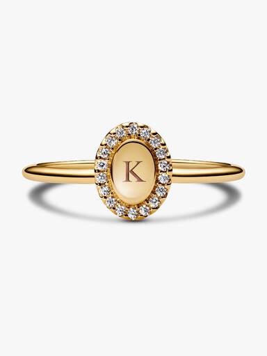 Engravable Oval Halo Ring
