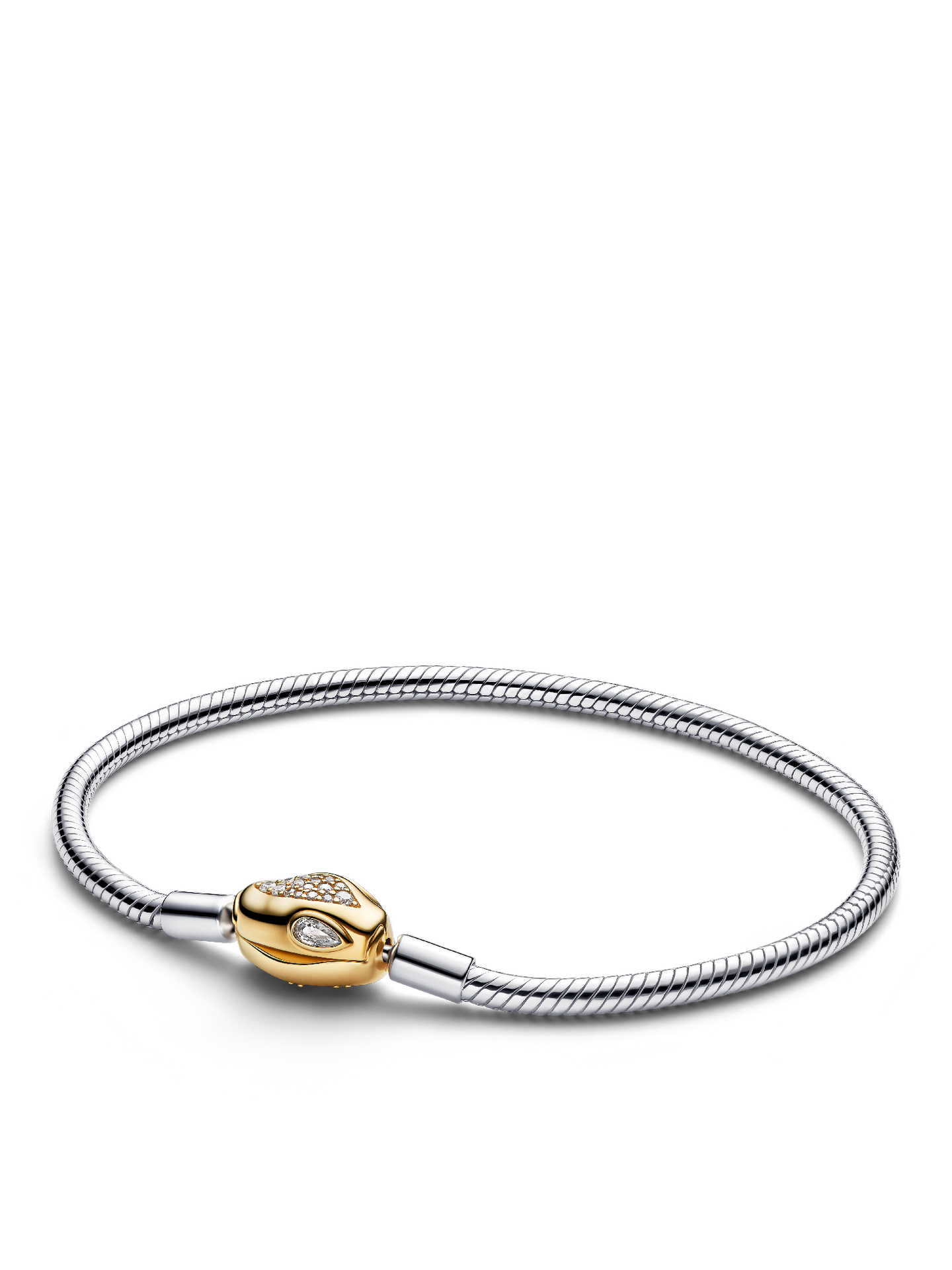 Женский браслет Pandora Snake Clasp & Chain, цвет: Двухцветный — фото 1