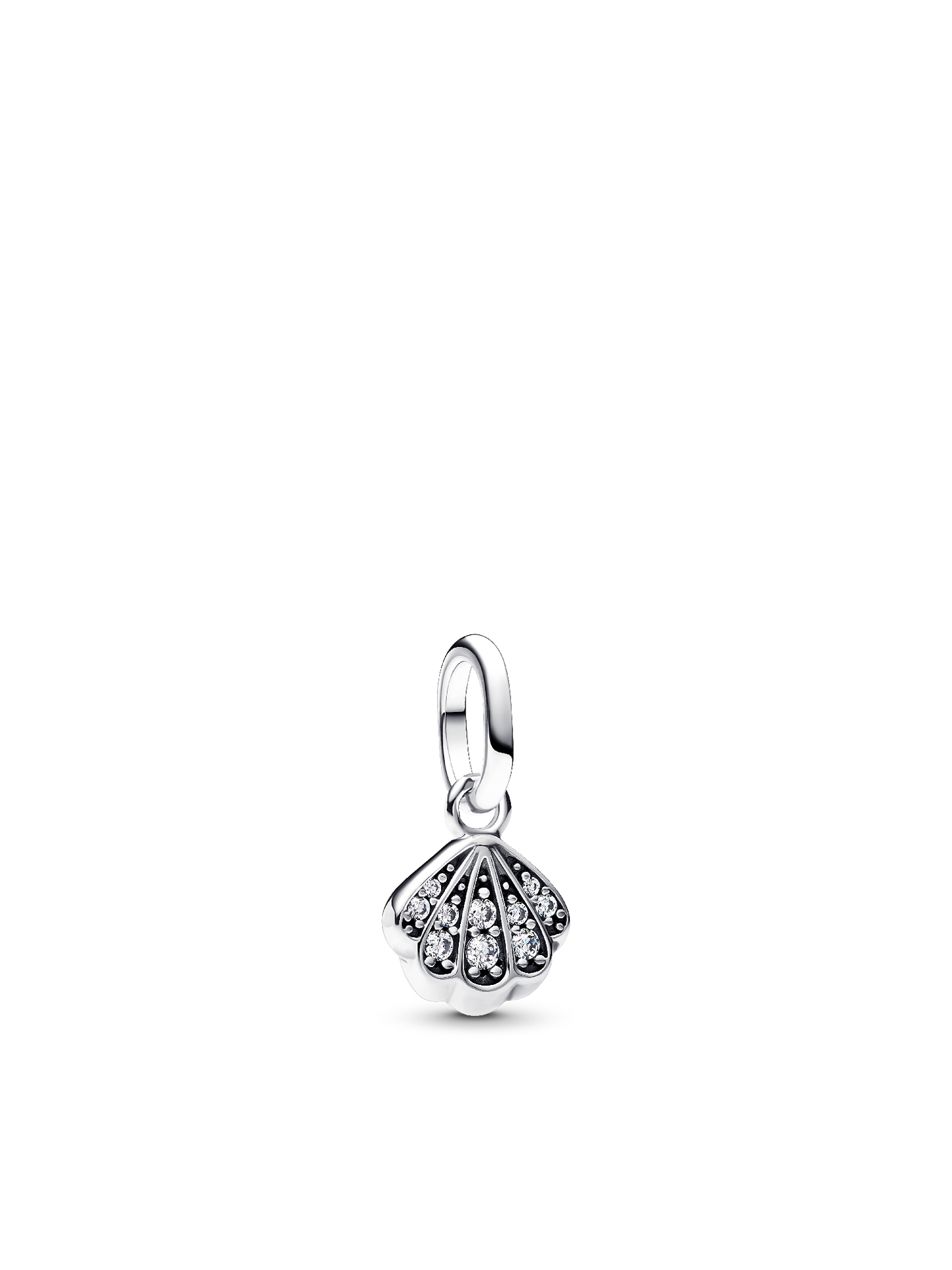 Женский шарм Pandora Sparkling Shell Mini Dangle Charm, цвет: Серебро