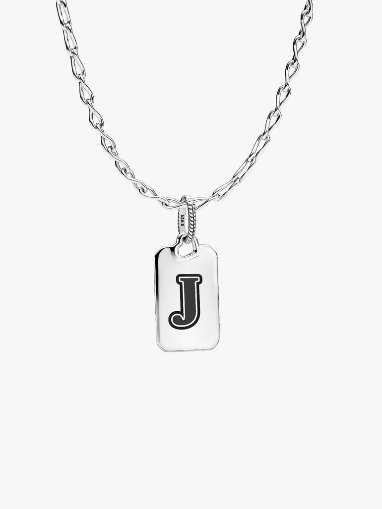 Letter J Rectangle Pendant