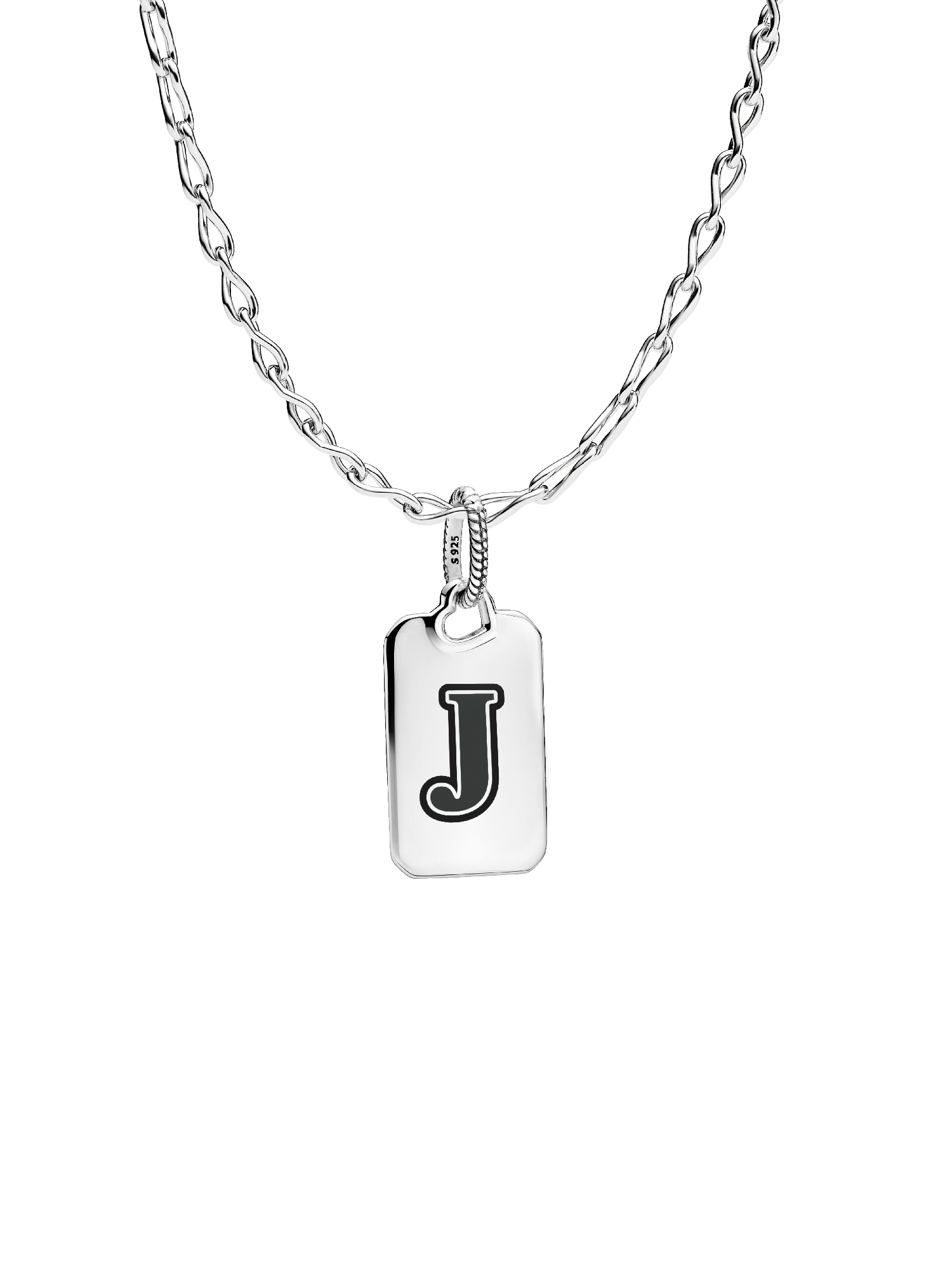 Letter J Rectangle Pendant