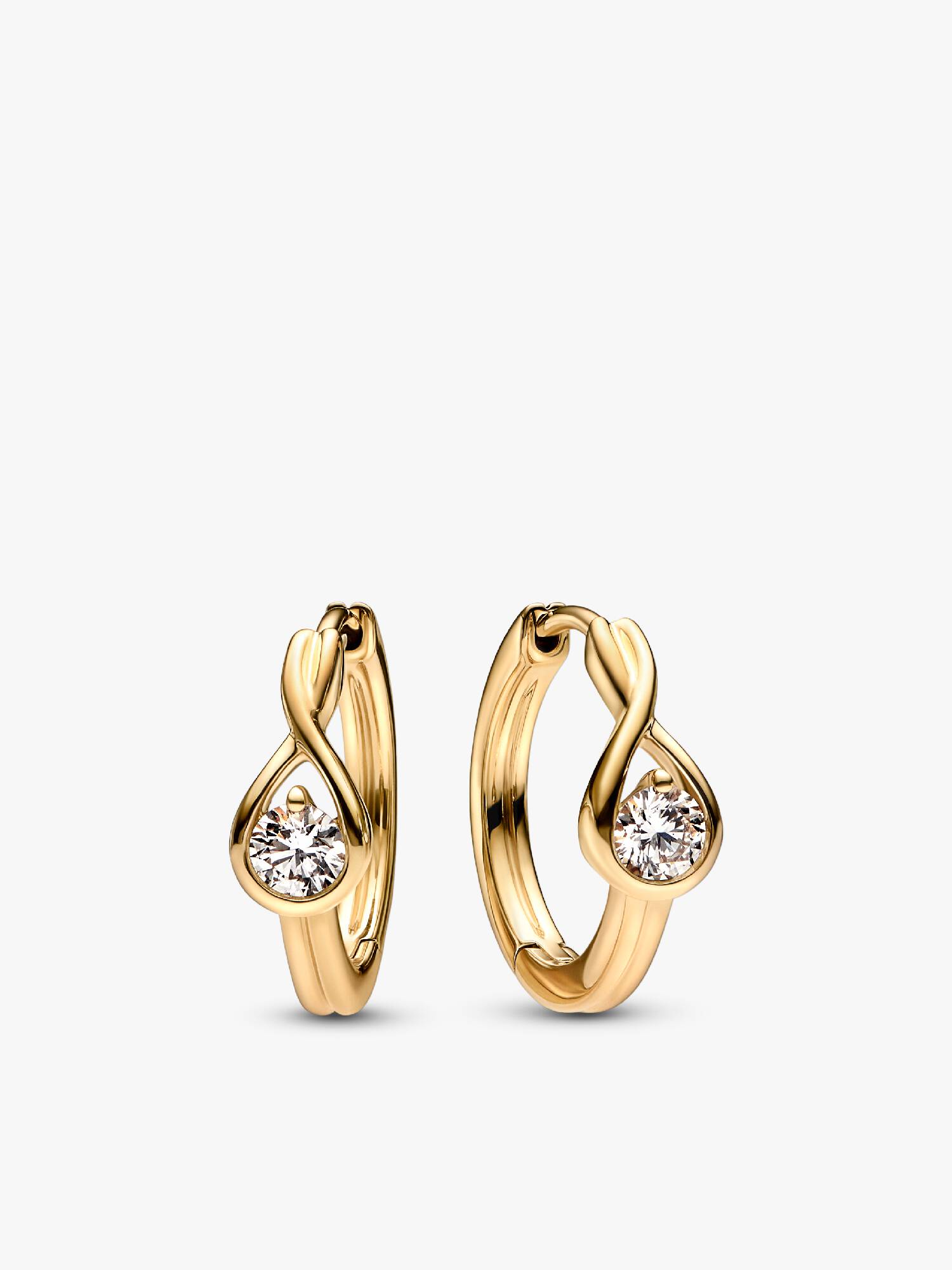 FINAL SALE - Pandora Infinite 14k Gold Lab-grown Diamond Hoop Earrings