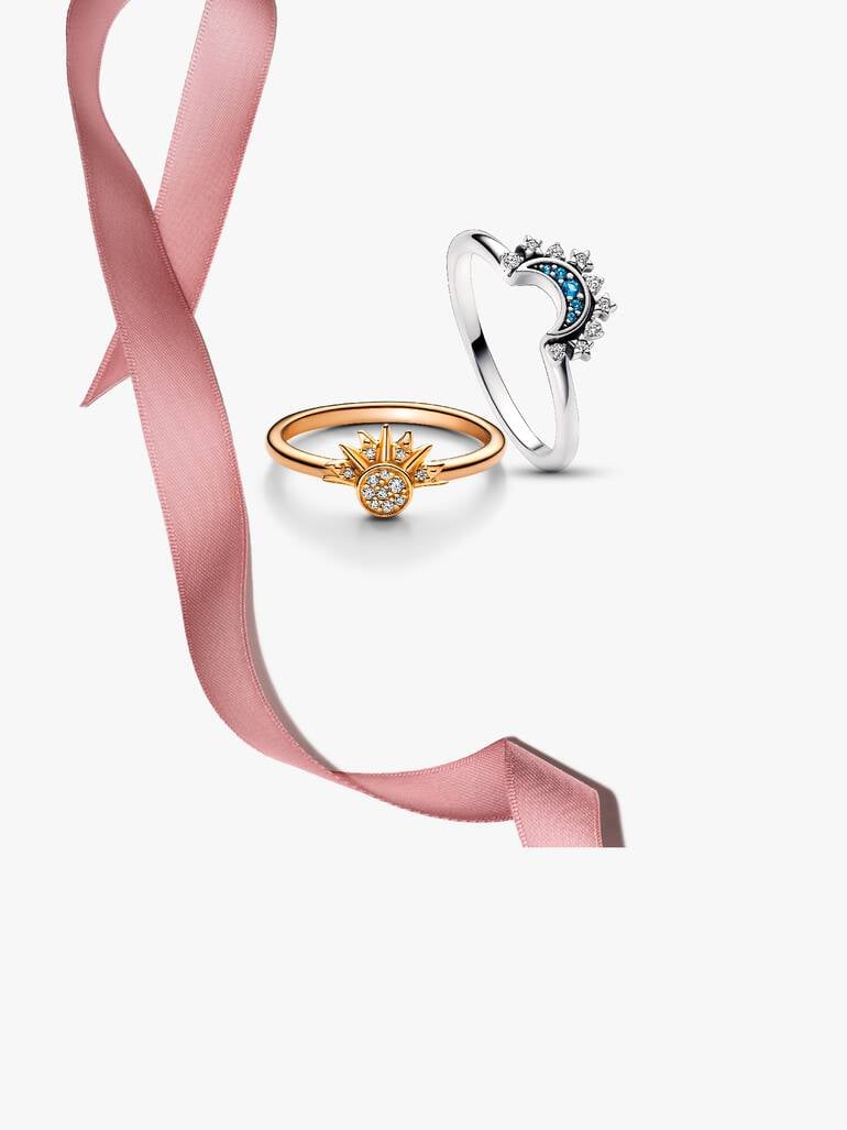 Celestial Sun and Moon Ring Set