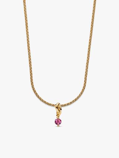 October Eternity Circle Dangle Charm Necklace Set