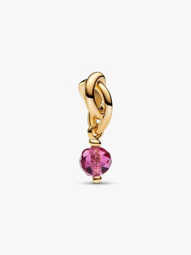 Faceted Pink Eternity Circle Dangle Charm