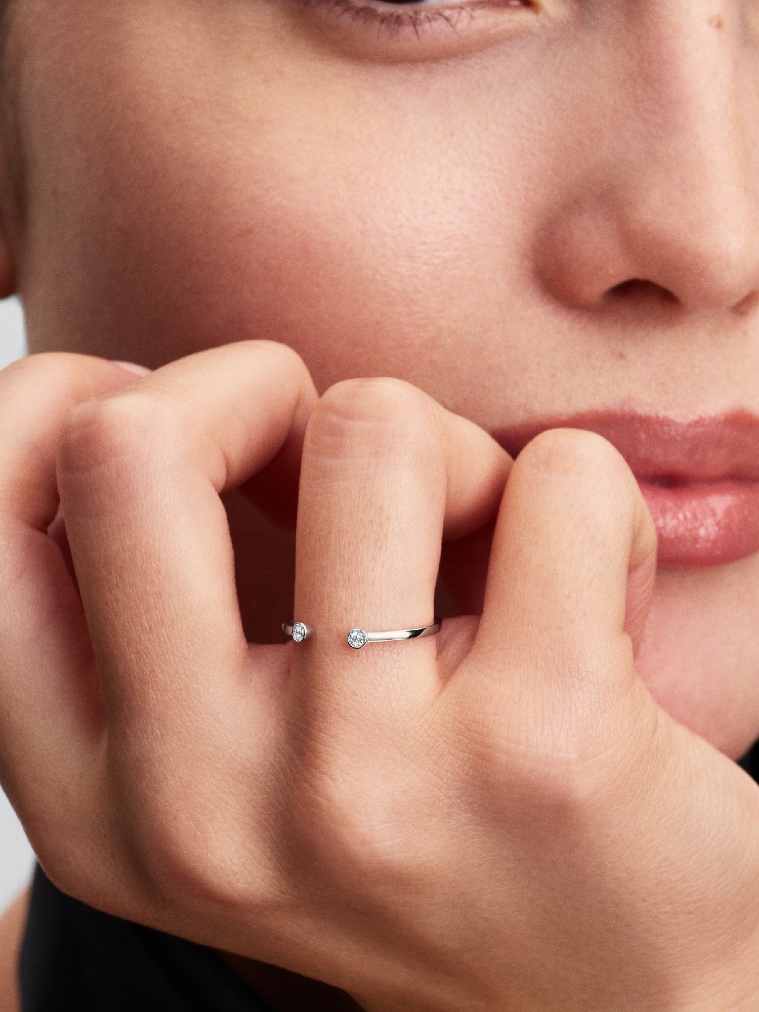 Pandora Era Lab-Grown Diamond Open Ring | White gold | Pandora US