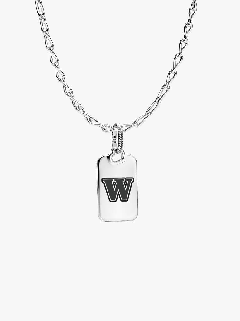 Letter W Rectangle Pendant