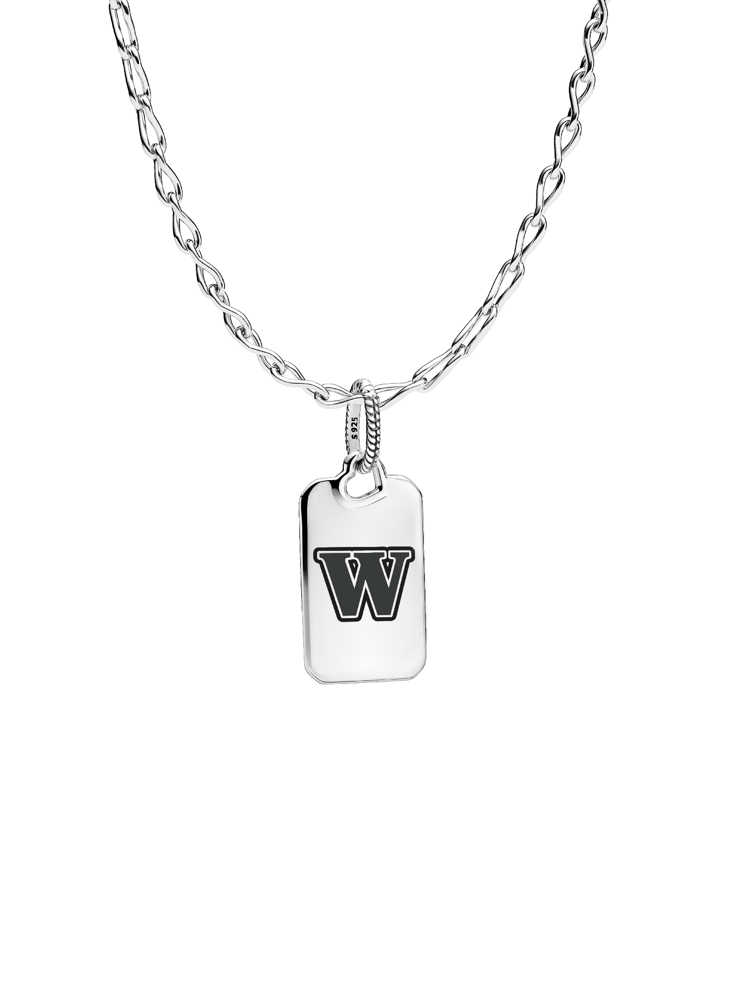Letter W Rectangle Pendant