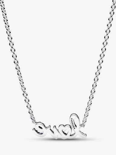 Sparkling Handwritten Love Collier Necklace
