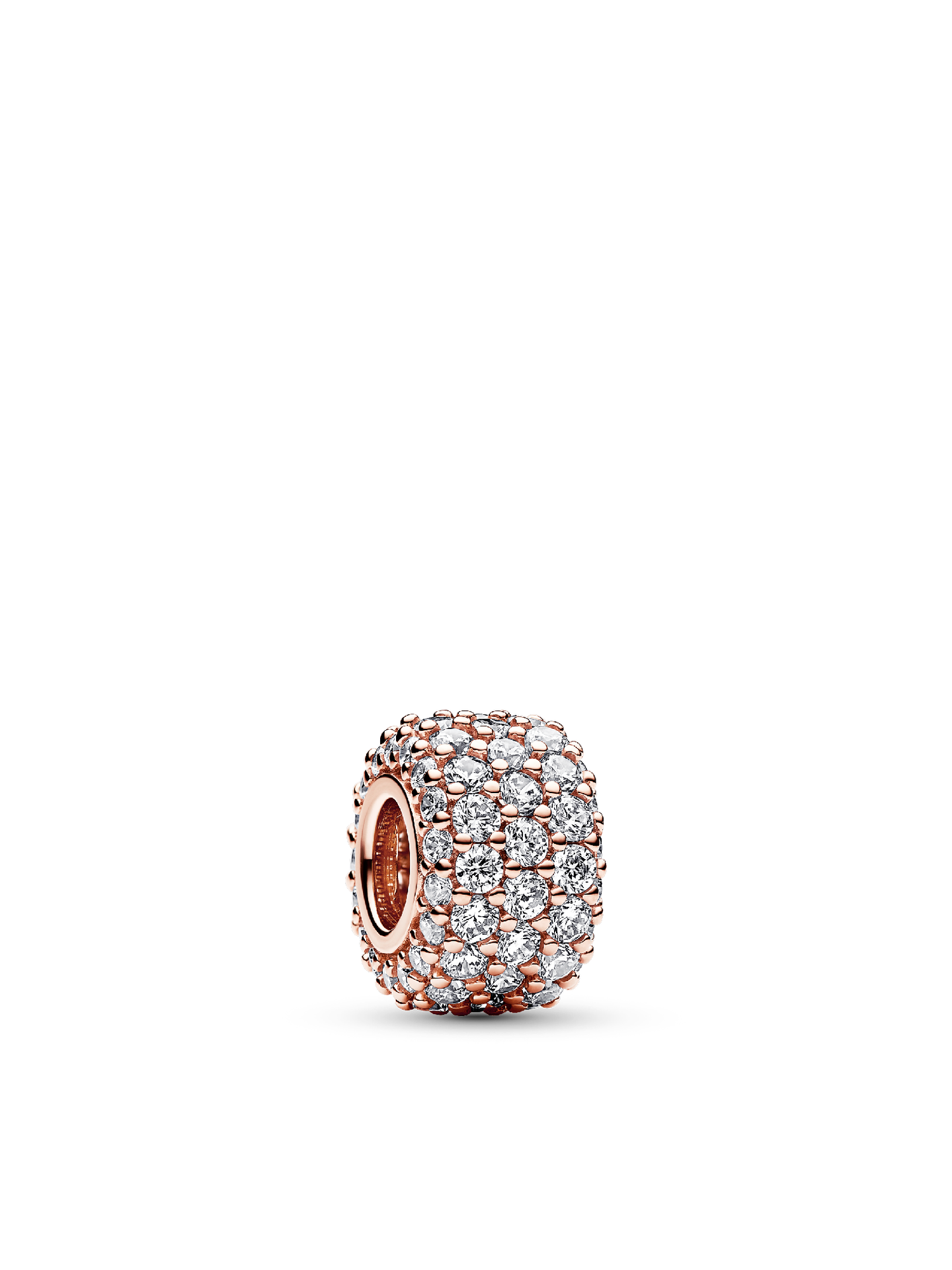 Женский шарм Pandora Sparkling Pavé Triple-row Charm, Rose gold plated, цвет: Покрытие розовым золотом — фото 1