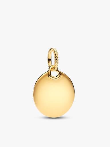 Engravable Round Tag Dangle Charm Necklace Set