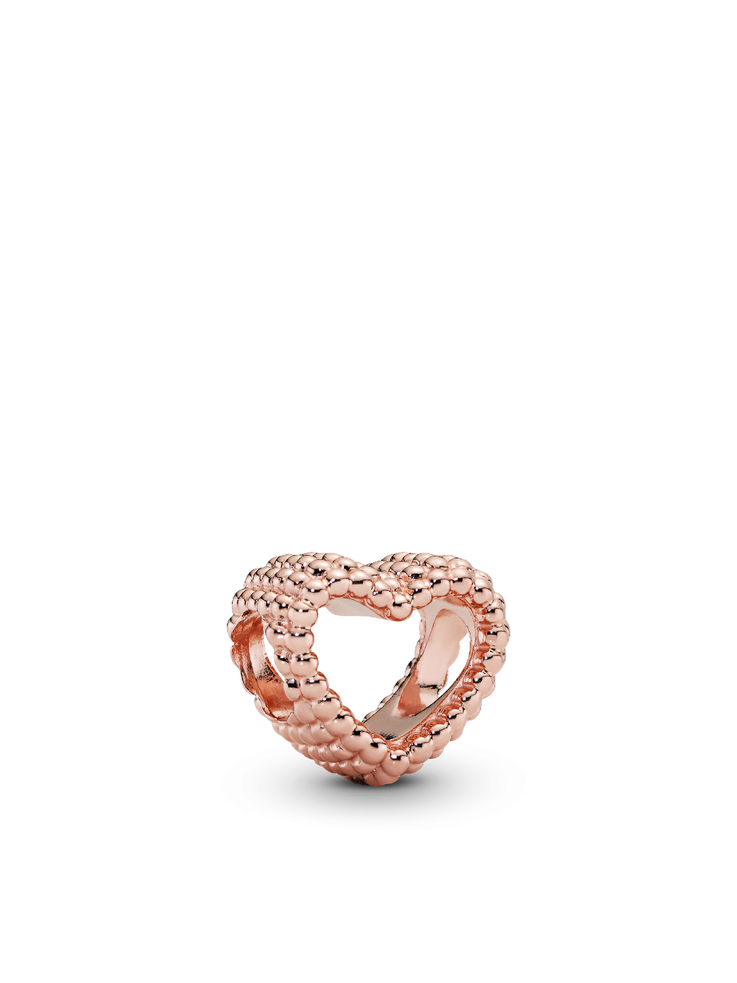 Женский шарм Pandora Beaded Open Heart Charm, Rose gold plated, цвет: Покрытие розовым золотом — фото 1