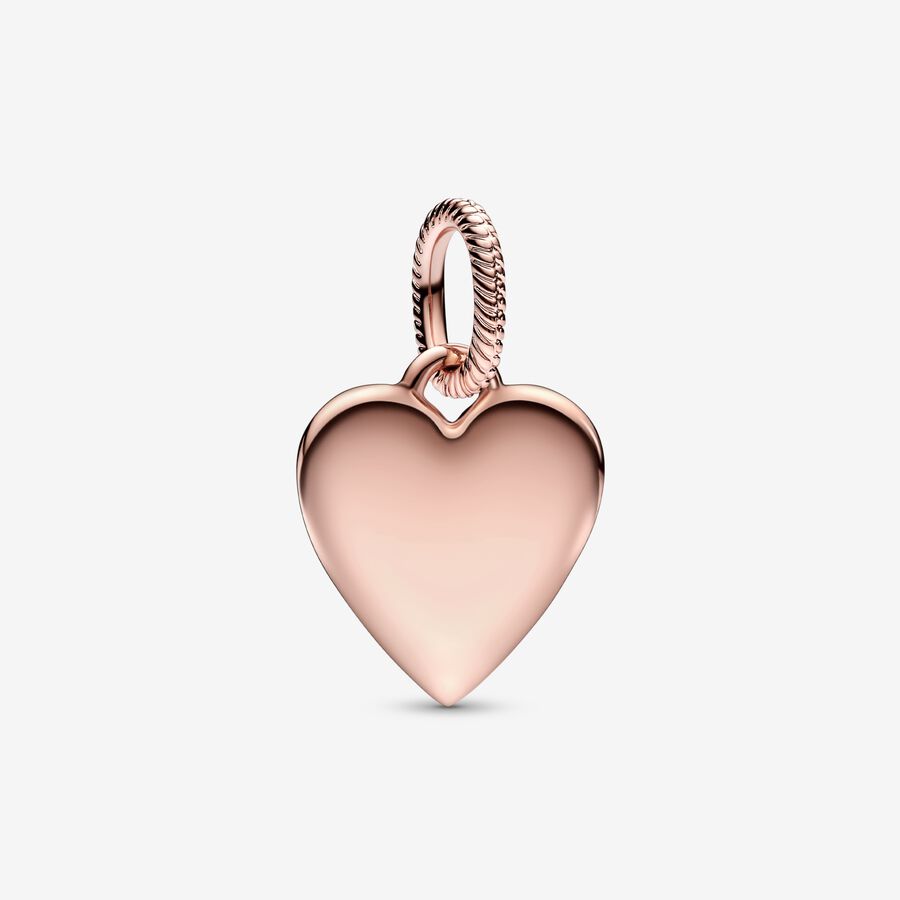 Engravable Heart Tag Pendant, Rose gold plated