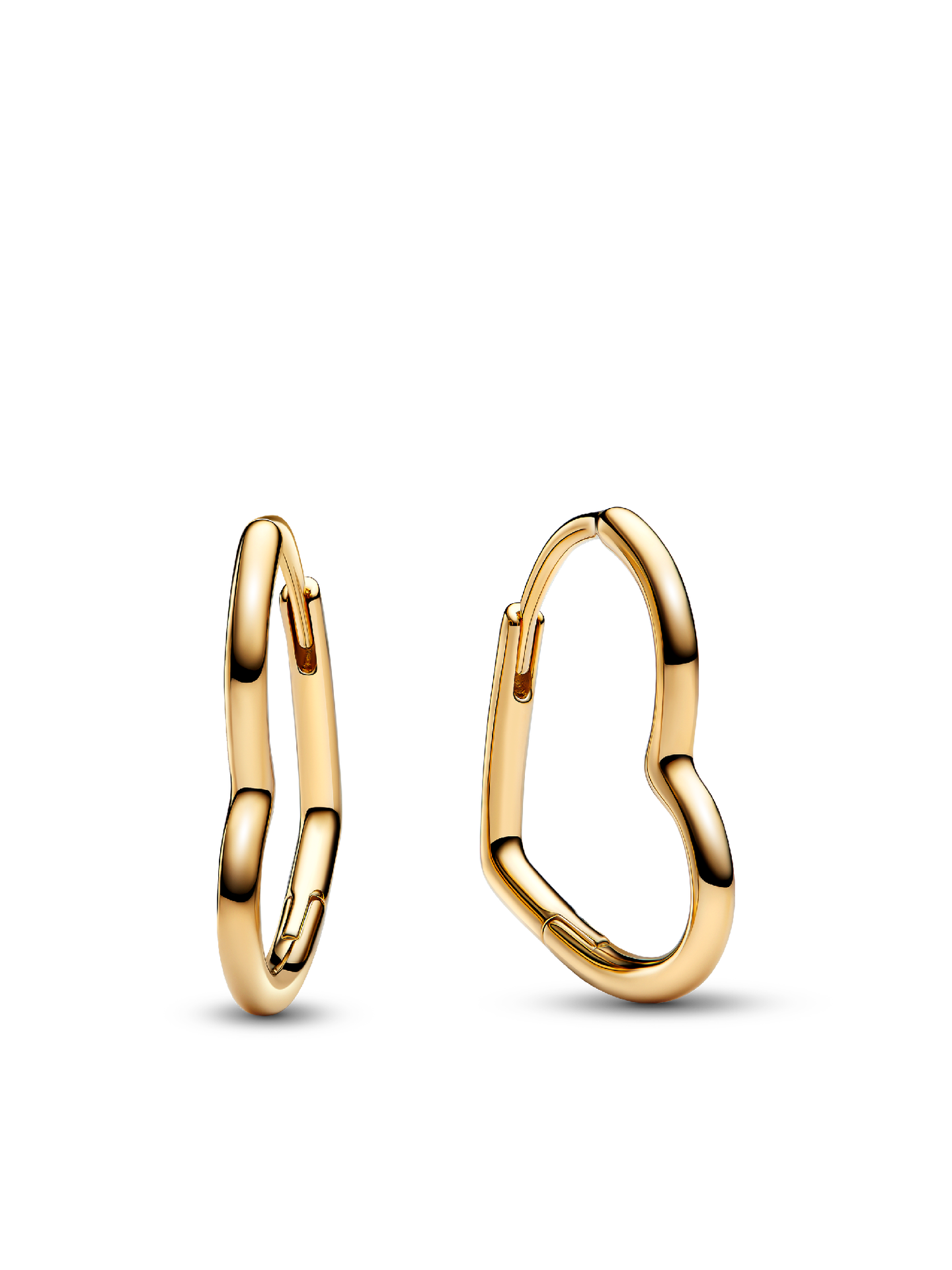 Женские серьги Pandora Asymmetrical Heart, Gold plated, цвет: Позолоченный — фото 1