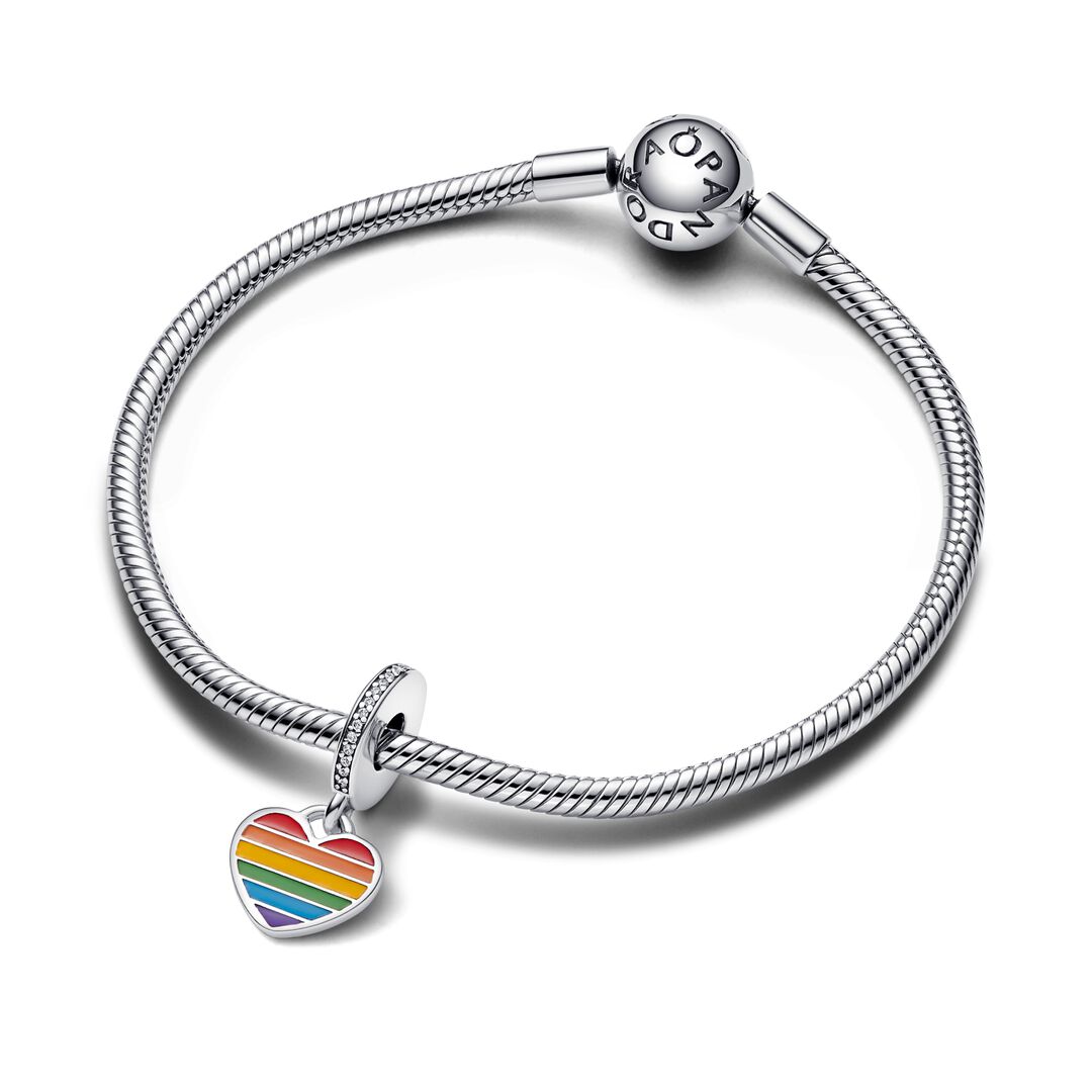 Pride Rainbow Heart Dangle Charm