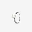 FINAL SALE - Elegant Beauty Ring, White Pearl & Clear CZ