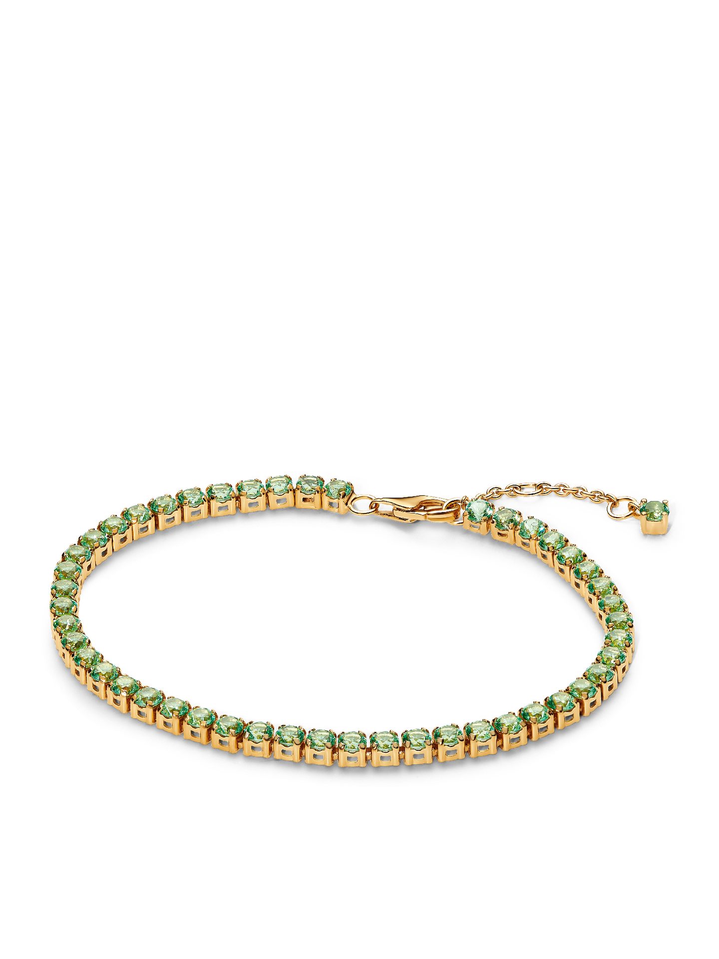 Женский браслет Pandora Sparkling Green Tennis, цвет: Позолоченный