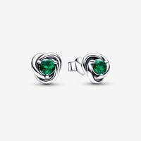 May Birthstone Eternity Circle Stud Earrings | Sterling silver | Pandora US