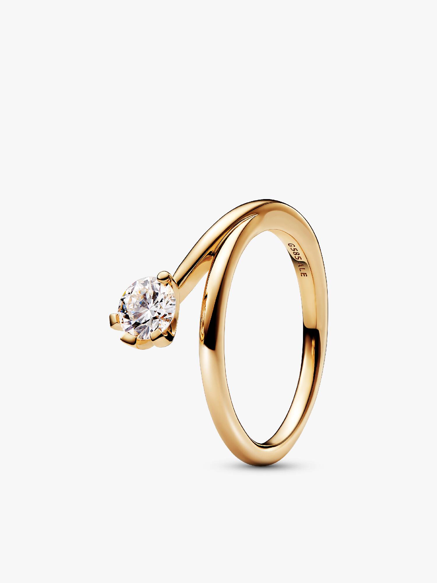 FINAL SALE - Pandora Nova 14k Gold Lab-grown Diamond Asymmetric Ring