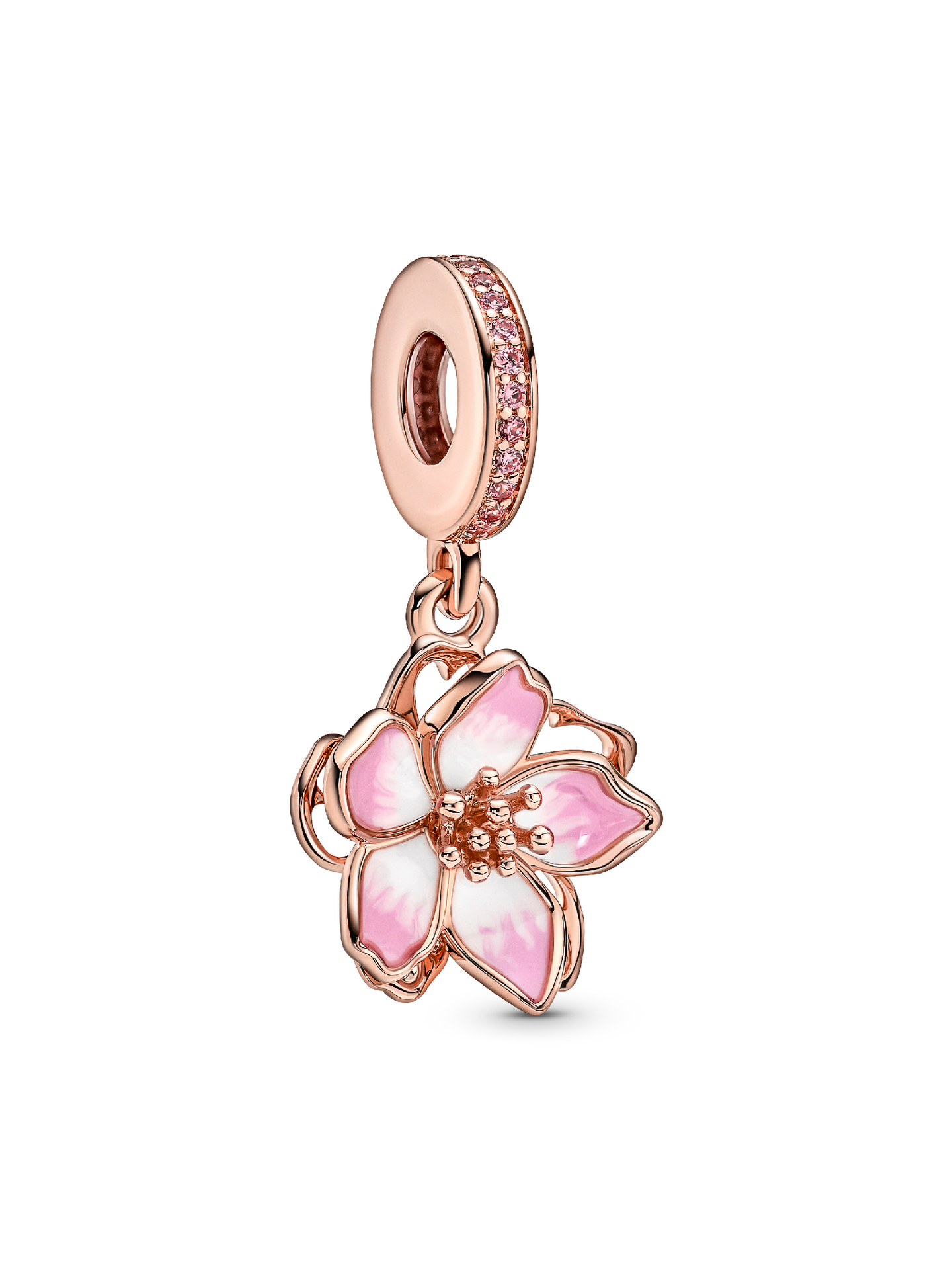 Женский шарм Pandora Cherry Blossom Dangle Charm, Rose gold plated, цвет: Покрытие розовым золотом — фото 1
