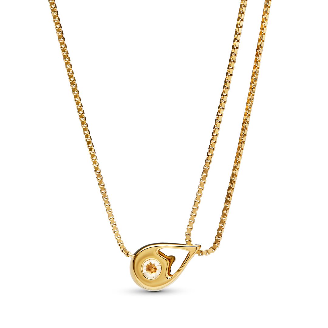Pandora Infinite Lab-grown Diamond Double Chain Collier Necklace 0.75 carat tw 14k Gold