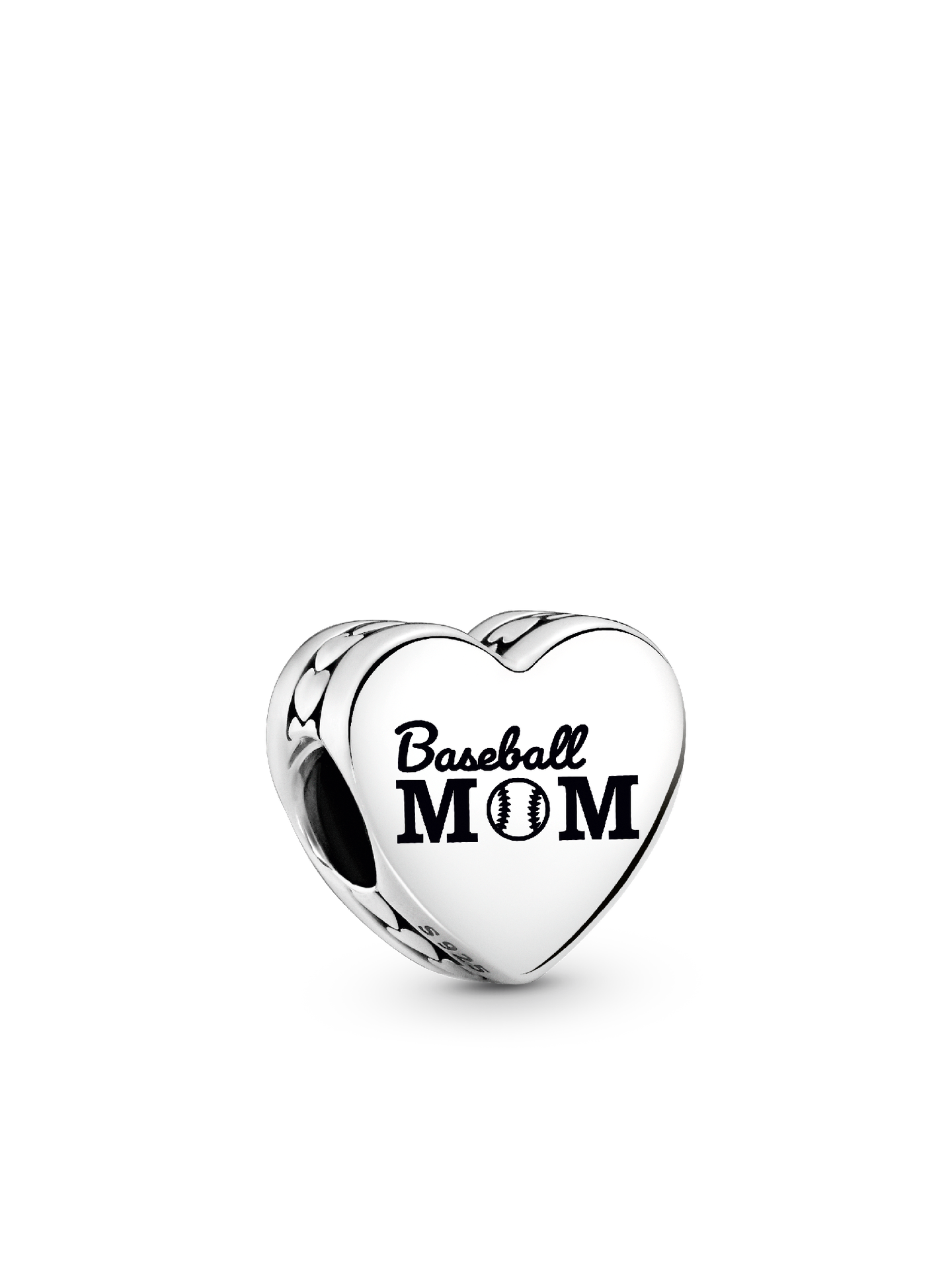 Женский шарм Pandora Baseball Mom Heart Charm, цвет: Серебро — фото 1