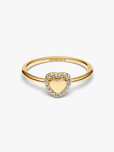 Engravable Heart Halo Ring