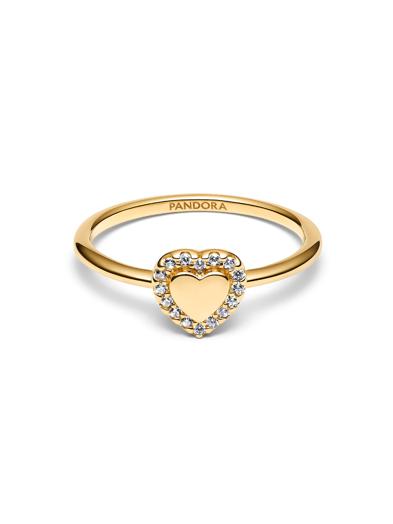 Engravable Heart Halo Ring